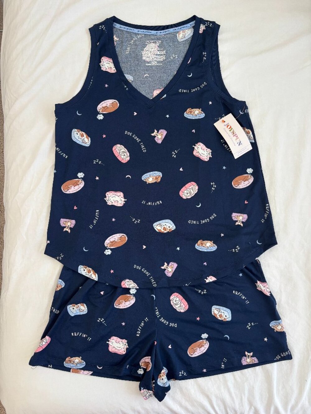 Joyspun Dog Print Pajama Set Tank & Shorts